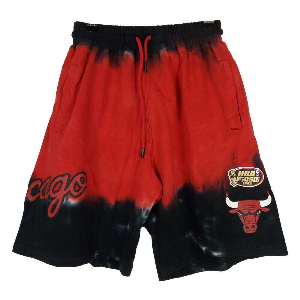 NBA Chicago Bulls Mitchell & Ness XS XSmall Terry‎ Shorts Red Black Dip Dye NWT